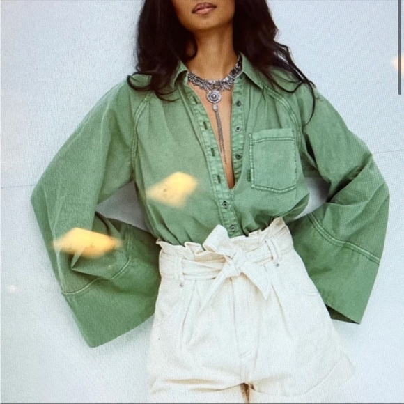 Free People Tops - Free People Milano Top in Green